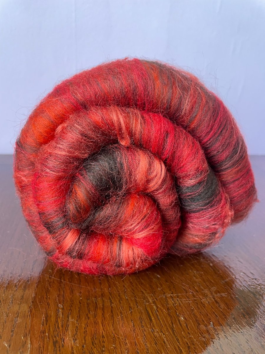 Wool Art Batt - "Bonfire Night"