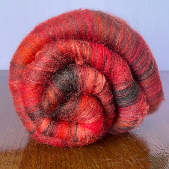 Wool Art Batt - "Bonfire Night"