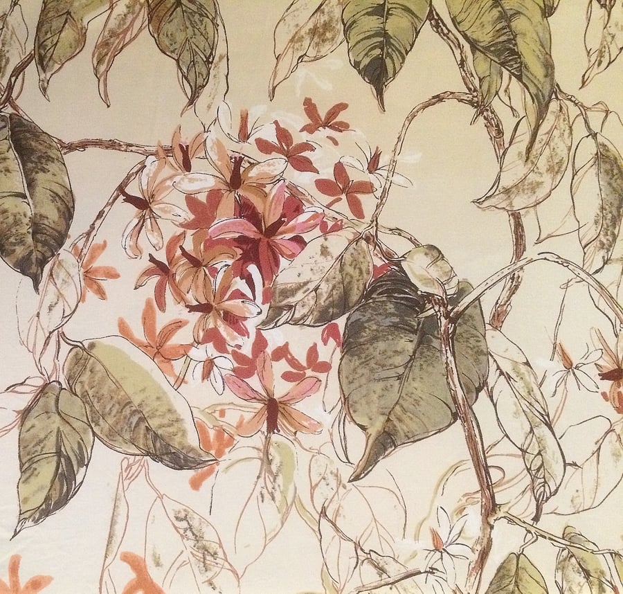 Leaf and Blossom Cantha Sanderson  Vintage Fabric Lampshade option 