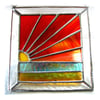 Sunset Beach Stained Glass Suncatcher Handmade 001