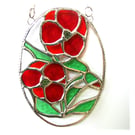 Poppies Stained Glass Suncatcher  Handmade Poppy Flower 007