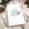 Christmas Snowflakes Hedgehog Card - Christmas Greetings Card - Personalised