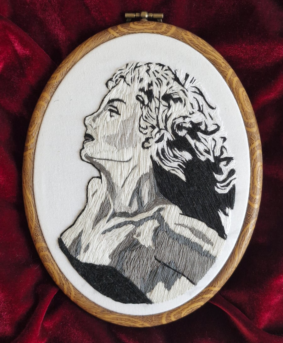 Pulp Fiction Virgil Finlay Embroidery Portrait