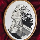 Pulp Fiction Virgil Finlay Embroidery Portrait
