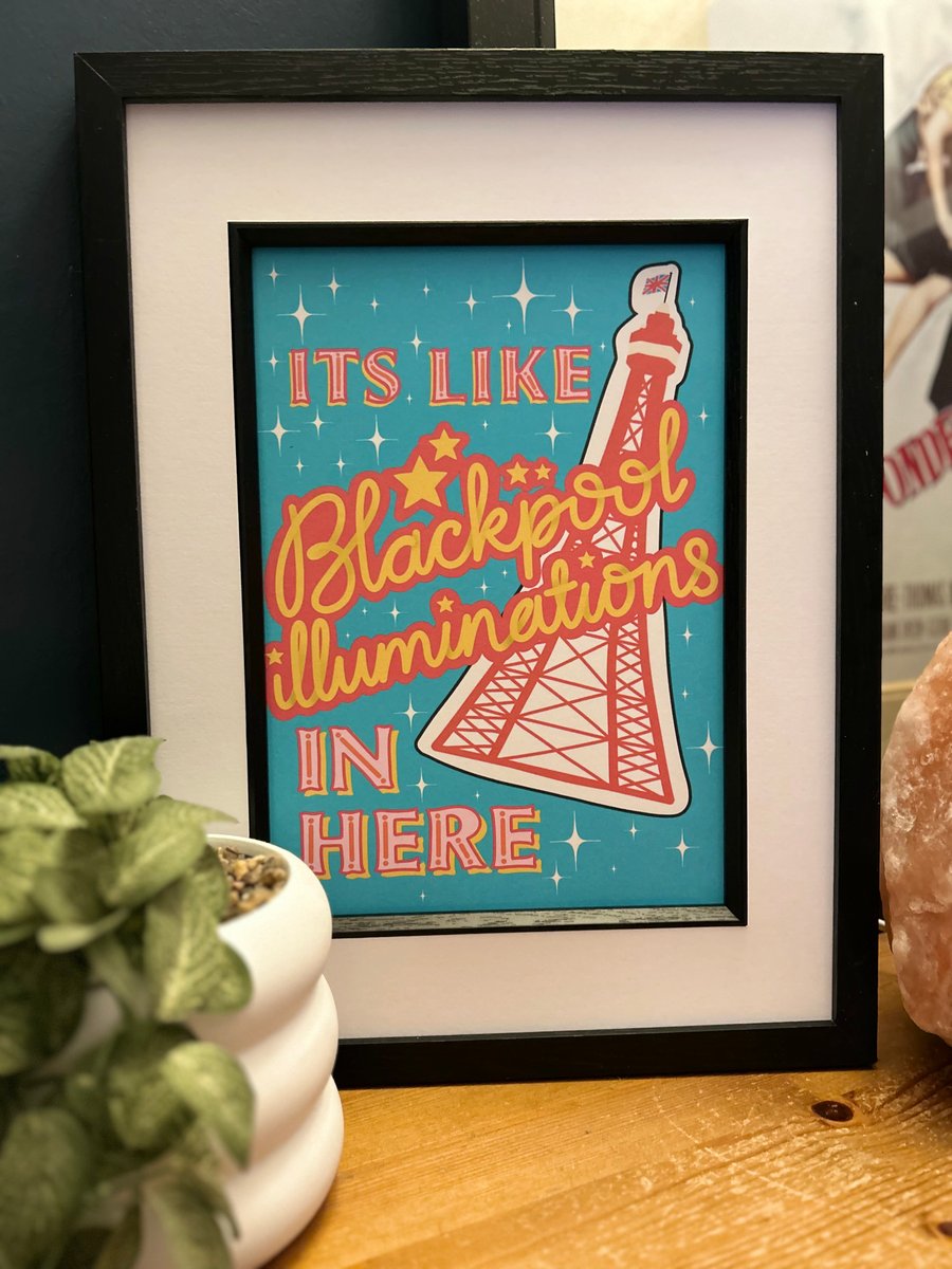 Funny British Saying Print, Blackpool Illuminations Wall Art 