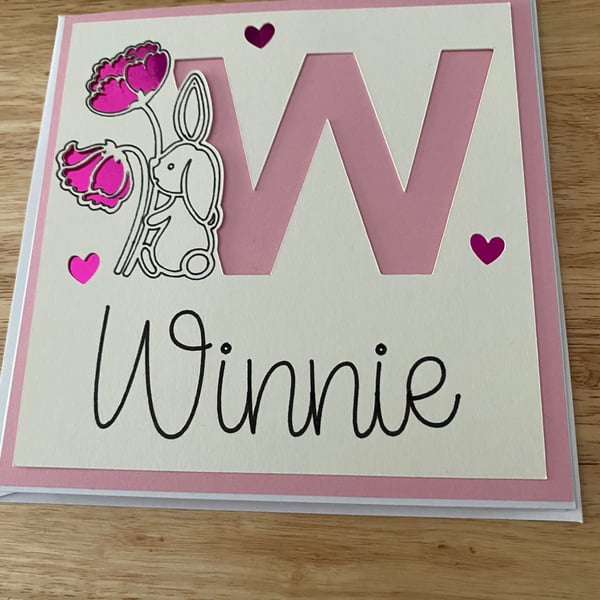 Personalised Initial Baby Card Keepsake Nursery Wall Art Gift