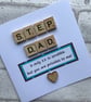 Handmade Step Dad Card, Scrabble Tiles & Heart - Image 2