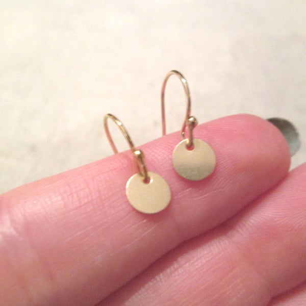 Diddy Dot - 14k Gold Fill, Everyday Simple Dangle Earrings