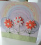 Unisex personalised rainbow new baby card - Image 1