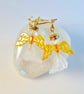 Angel Earrings White & Gold, Stocking Fillers, Secret Santa, Christmas Gifts - Image 3