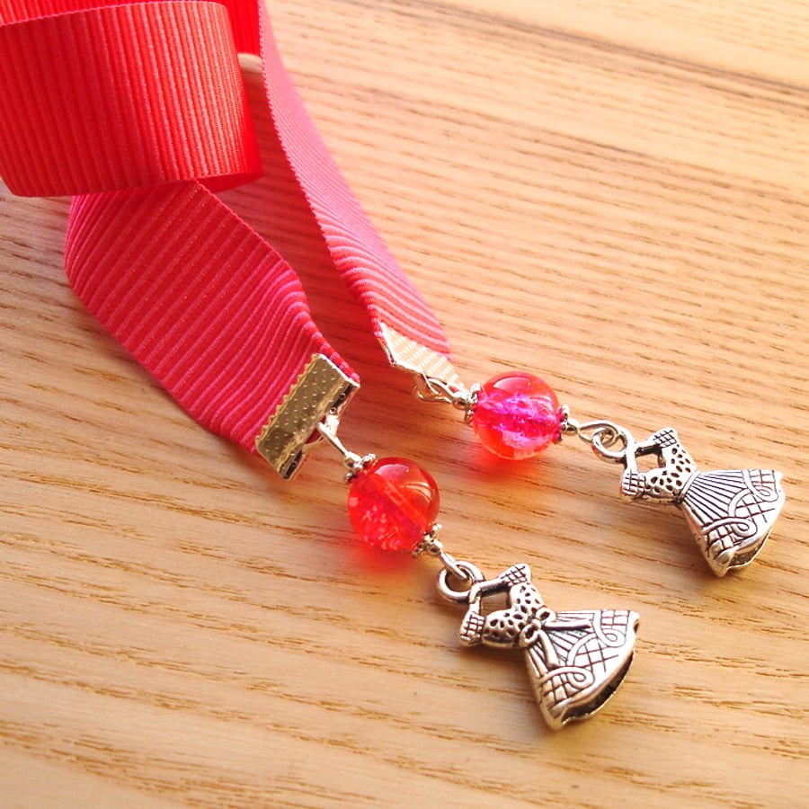 Pink Dress Charm Bookmark