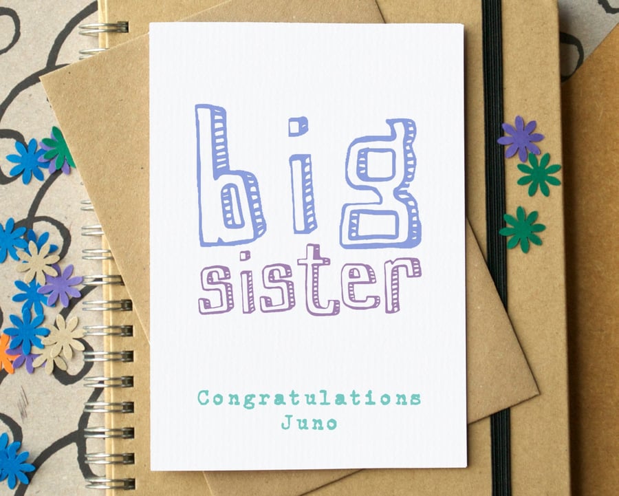 New Big Sister Personalised Card