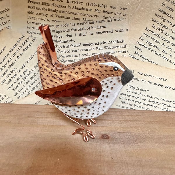 Handmade Wooden Wren Bird Gift