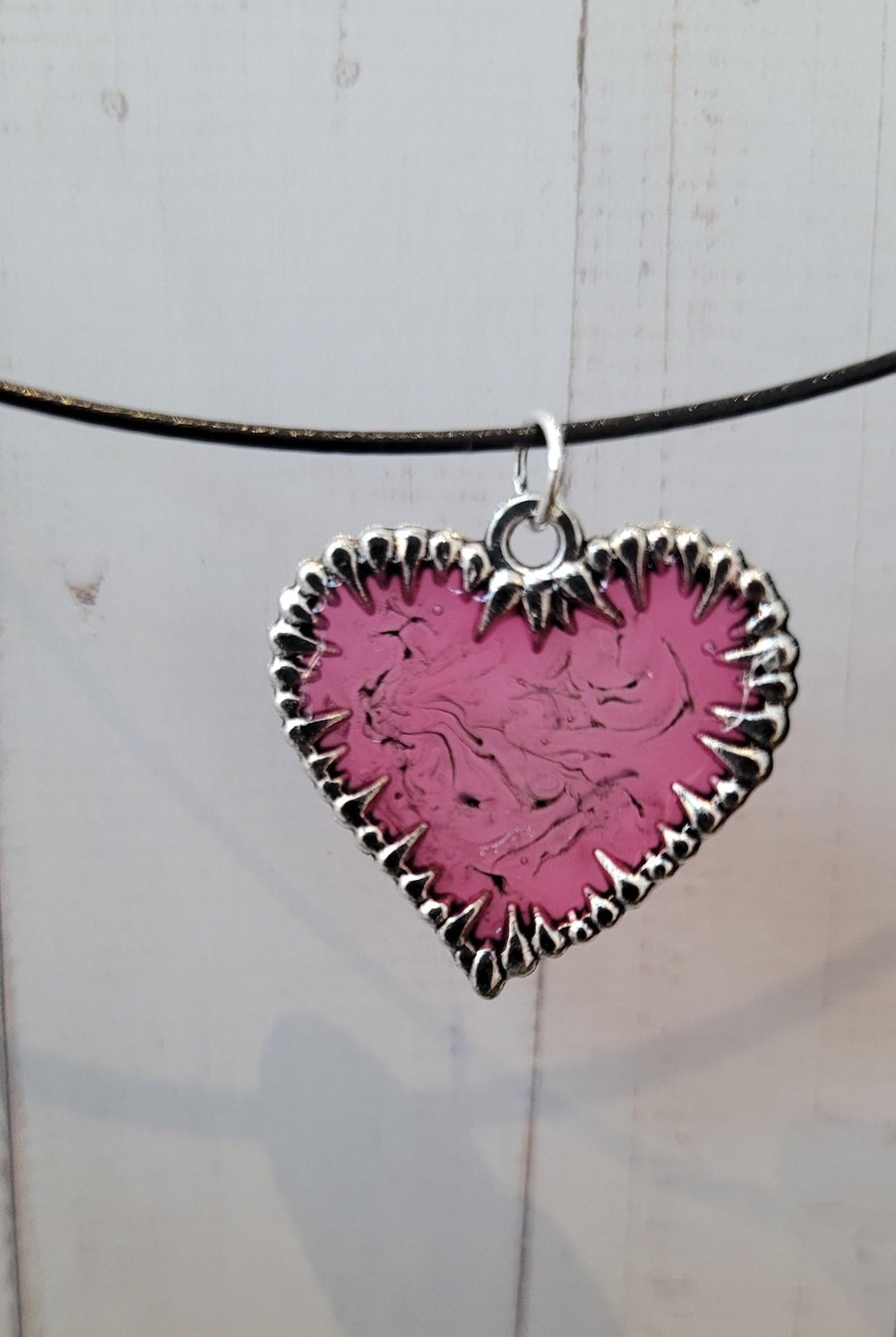 Resin Heart with Teeth Pendants