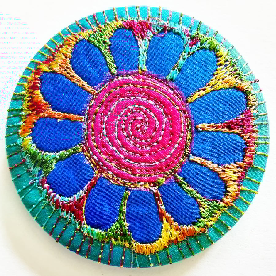 Flower Pocket Mirror 58mm Fabric Pocket Mirror Handbag Accessory