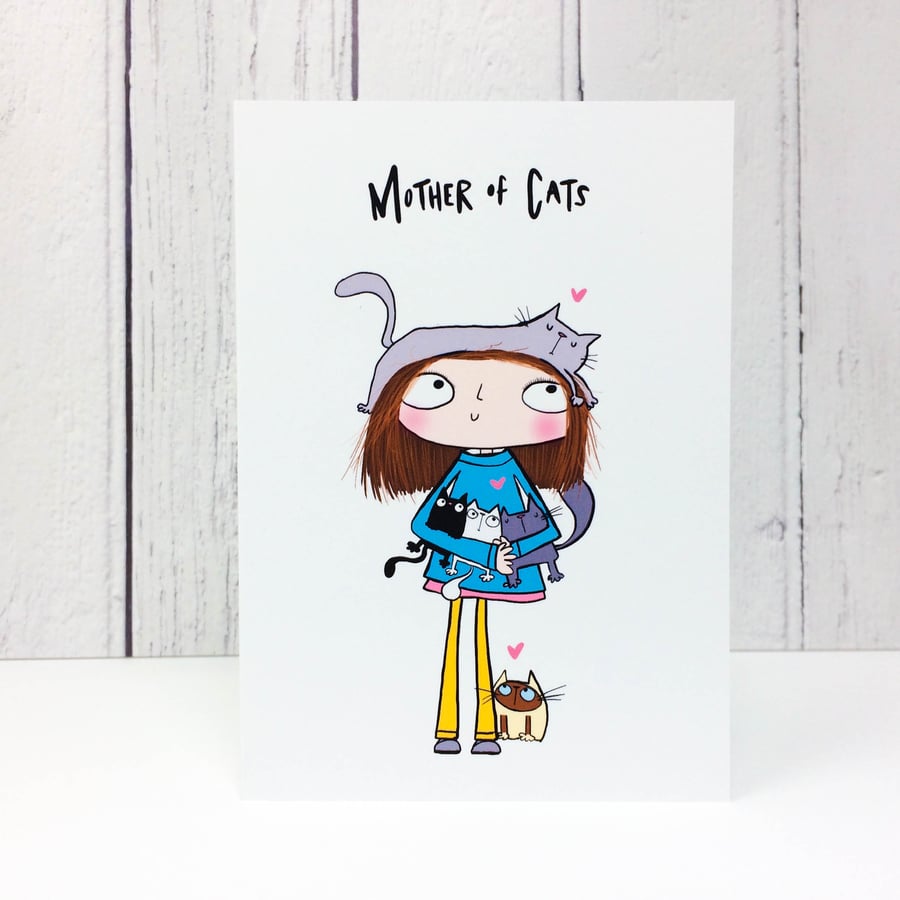 Mother of Cats Mothers day card