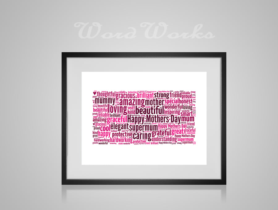 Personalised Mothers Day Design Word Art Gifts 
