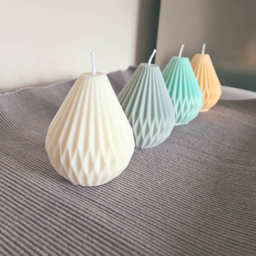 Scented Pear Shaped CandleGeometric CandleModern Candle