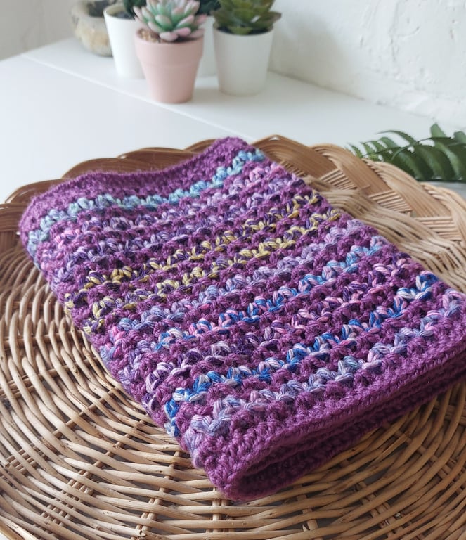 Crochet Chunky Stripe Neck Warmer Cowl