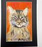 Original painting of a cat . 5x7" in acrylics pet portrait  - Image 4