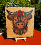 Highland cow bespoke wooden plaque 
