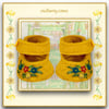 Reserved for Julie - Embroidered Golden Yellow Doll’s Shoes