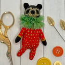 Spun Cotton Fruit Bear Art Doll Strawberry 