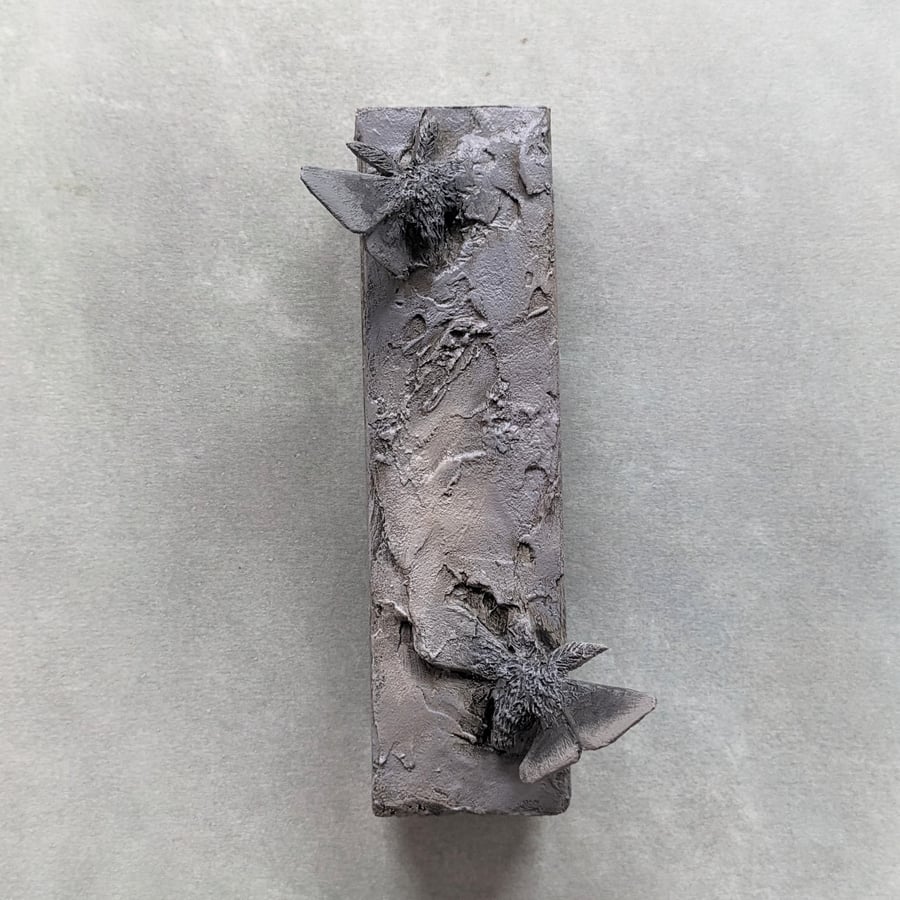 Fragments viii - small ethereal, haunting, moth and wall sculpture