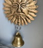 Retro 90s style celestial gold metal hanging decoration with bell  - Image 4