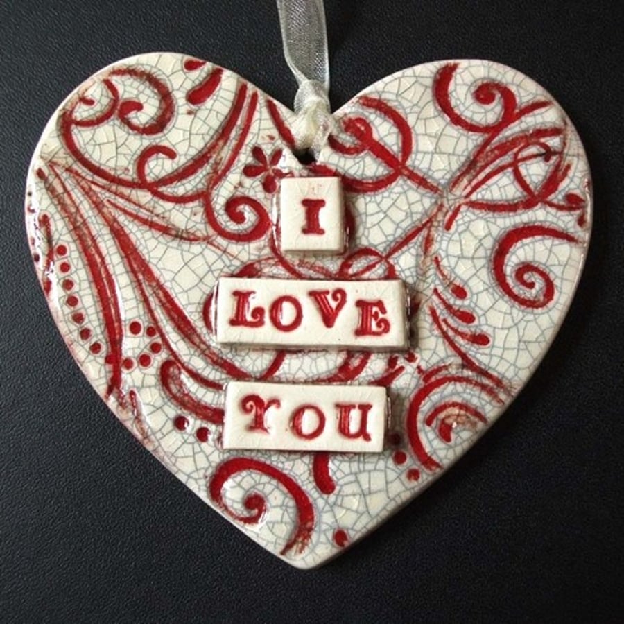 Large ceramic heart decoration