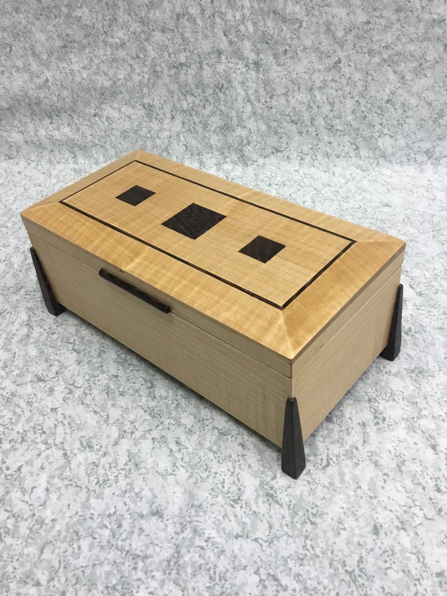 Watch and Earring box.-Sycamore.