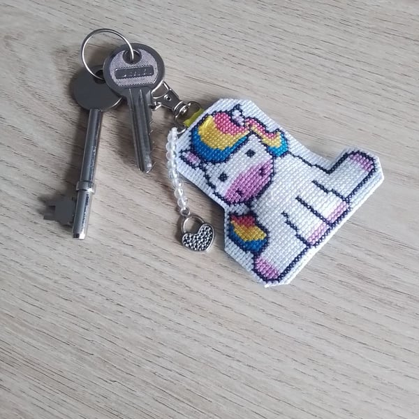 Unicorn Keyring, Rainbow Unicorn Keyring, Kawaii Unicorn, Unicorn Bag Charm