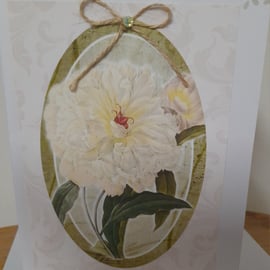 HANDMADE FLORAL BLANK CARD.