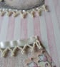 Pink and cream bra and knickers painting hand-stitched with ribbon and pearls - Image 4