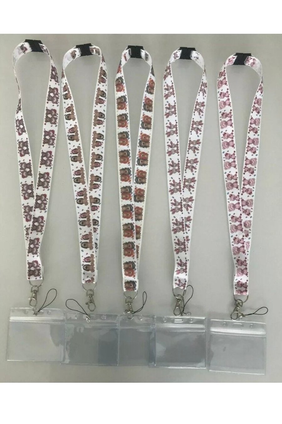 25mm Lanyard with Safety clip - Dog Cat Rabbit Pig Hedgehog