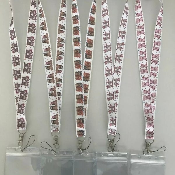 25mm Lanyard with Safety clip - Dog Cat Rabbit Pig Hedgehog