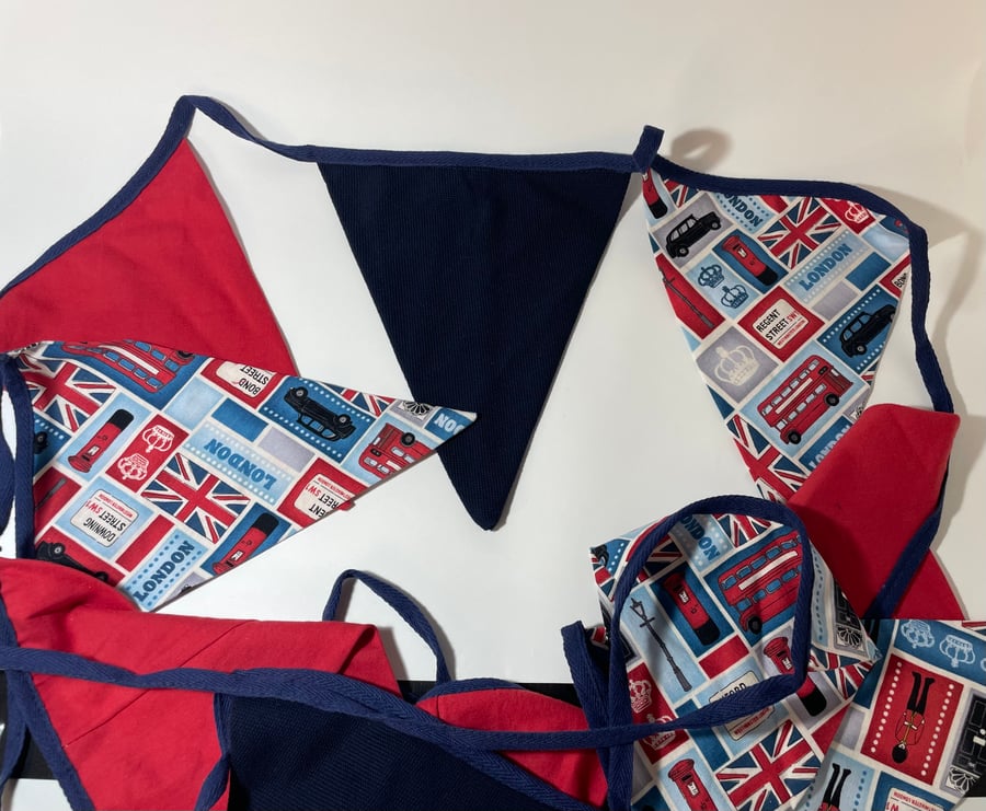 Bunting - Red, Blue and Union Jack- Style 4.5m - 12 Flags