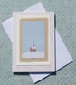 Hand-stitched miniature on card entitled 'Winter Cottage' a card to keep - Image 2