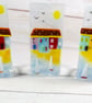 Cute coastal cottages - fused glass candle holder ornament  - Image 3