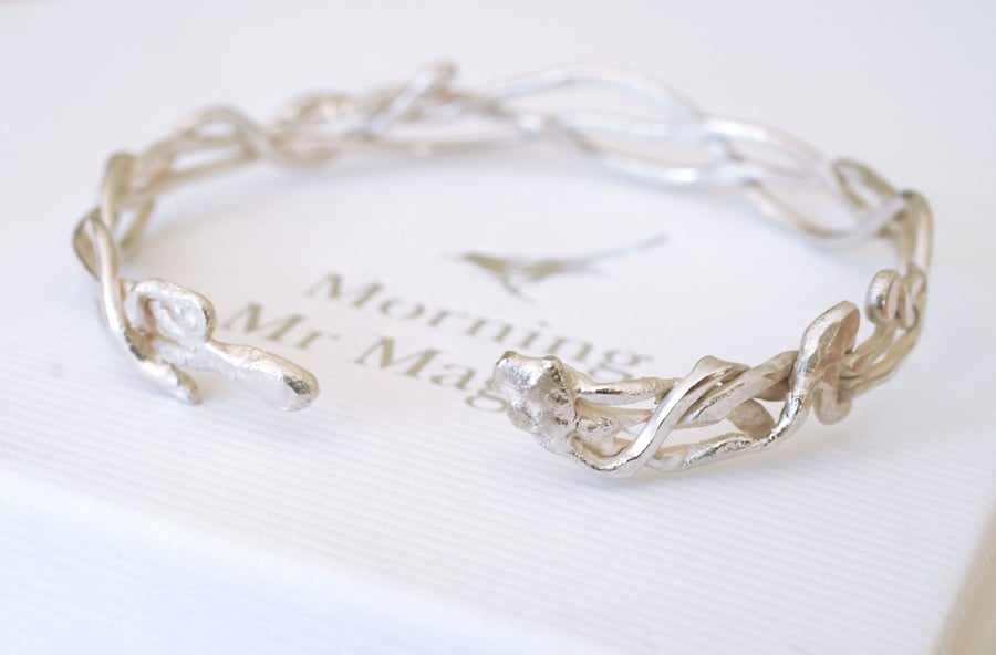 Hedgerows Silver Bangle - gift for her