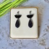 Black Acrylic Marble and Glitter Elegant Drop earrings