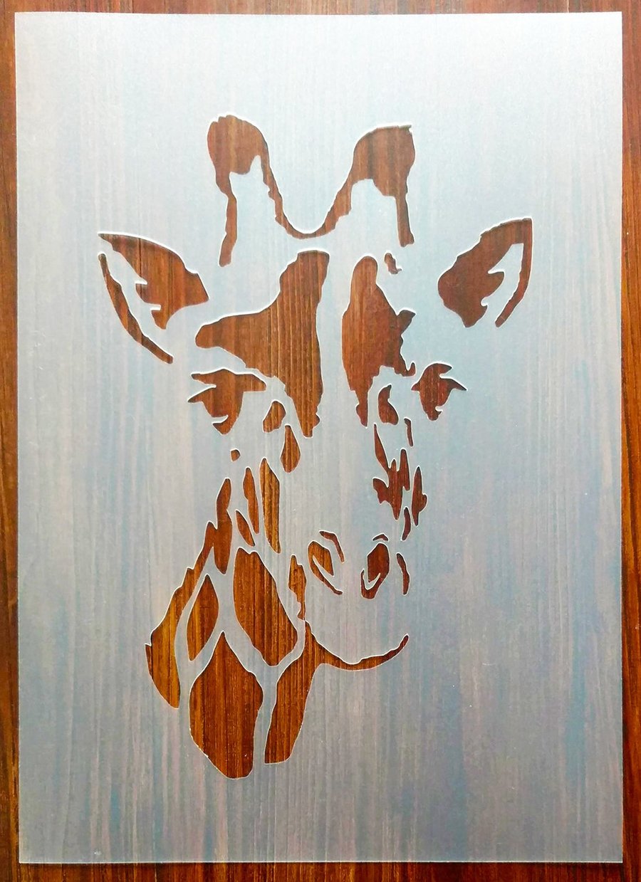 Giraffe Head Stencil Mask Reusable PP Sheet for Arts & Crafts