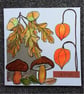Cut paper collage autumn greetings card - Image 1