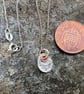 Silver and Copper Hammered Oval Pendant - Image 2