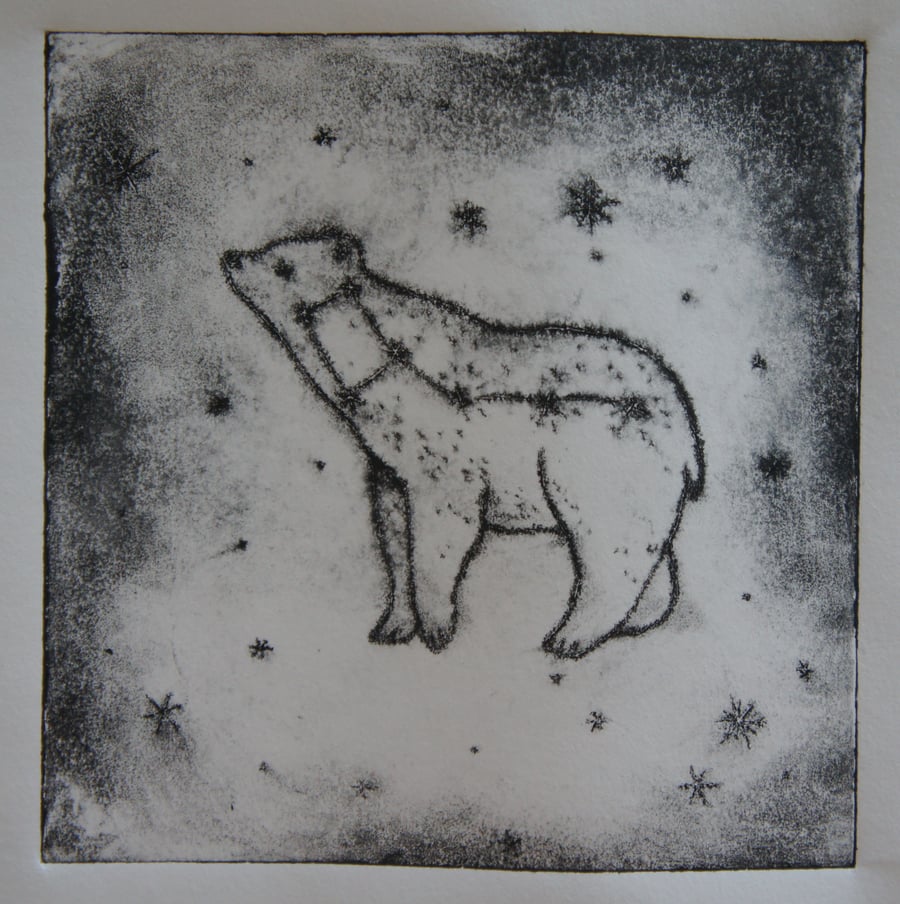 Little Bear Ursa Minor Drypoint Etching