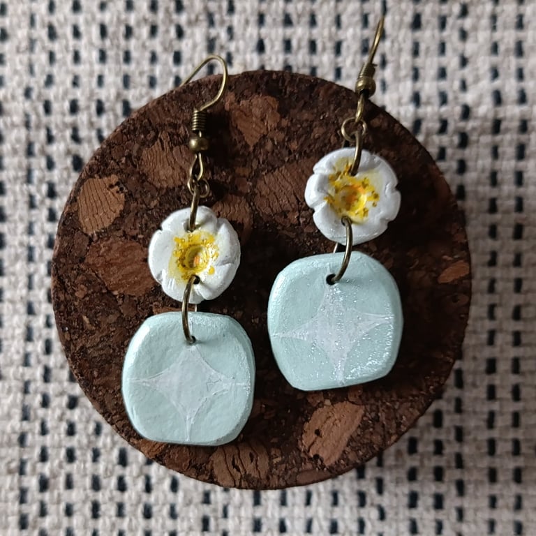 Cactus flower earrings 
