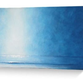 Blank greeting card seascape, beachscape shoreline notelet, notecard, cello free