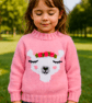 Knitting Pattern for Llama Chunky Child's Sweater, 4-11 years. Digital PDF - Image 1
