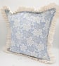 Blue and white, country cottage style, frilly cushion cover,  envelope backed,   - Image 3