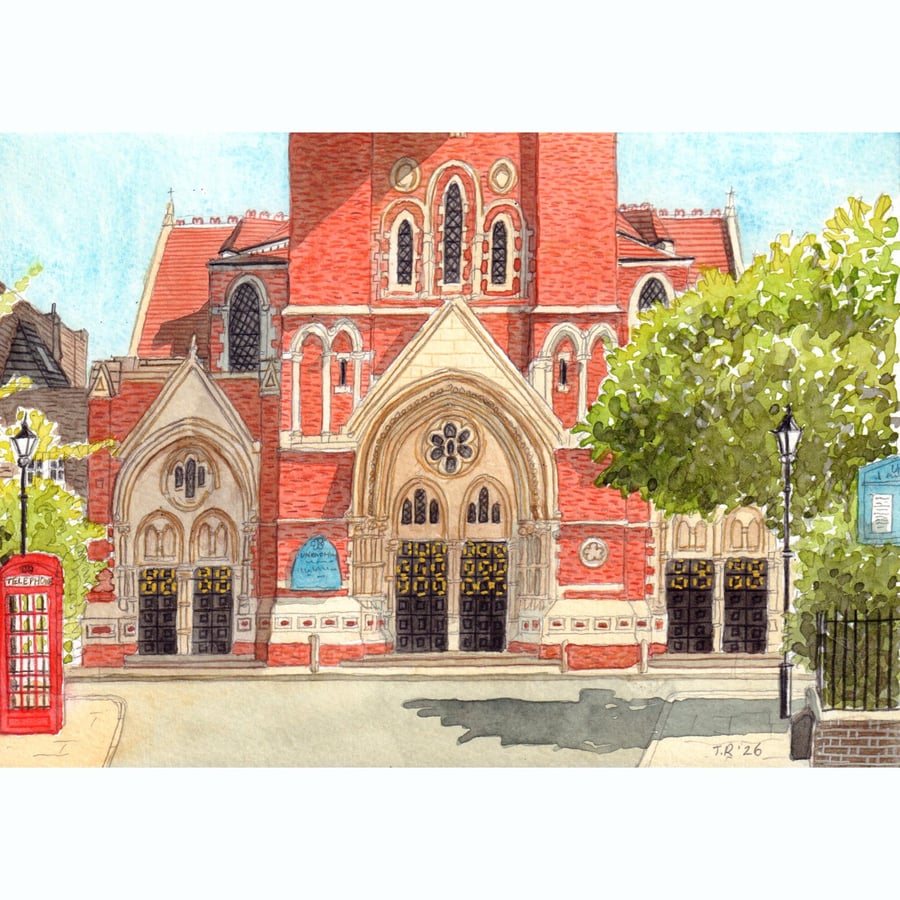Union Chapel Islington, A4 and A5 print
